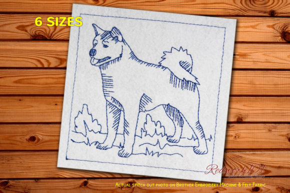 Akita Dog Redwork Design Review