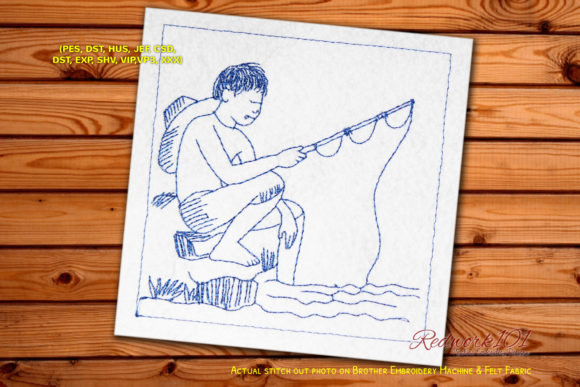 Boy Fishing at Sunset on the Lake Embroidery Review