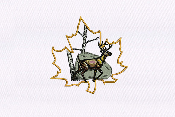 Deer in a Maple Leaf Embroidery Review