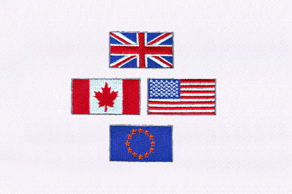 Eu,Us Uk,Canada Flag Embroidery Design Review