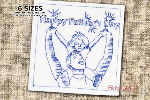 Girl Father Day Redwork Design Review