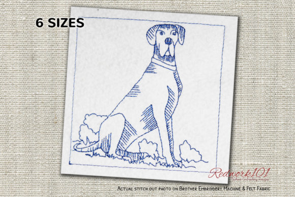Great Dane Dog Redwork Embroidery Design Review