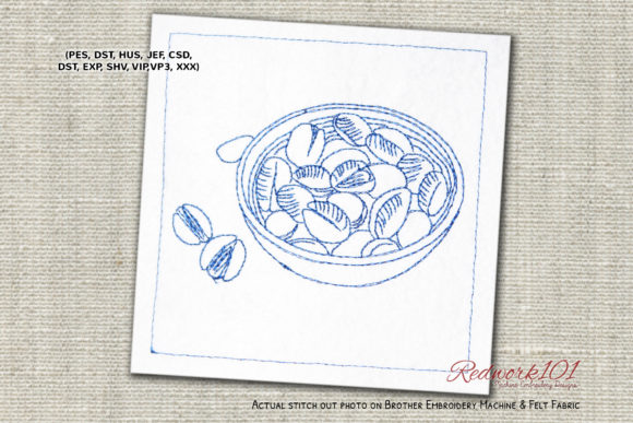 Shelled Pistachio in Bowl Redwork Review