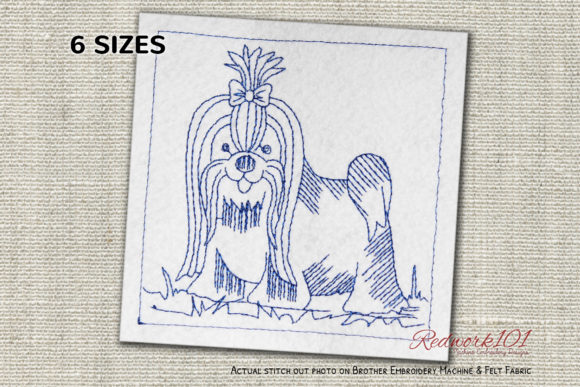 Shih Tzu Dog Redwork Embroidery Review
