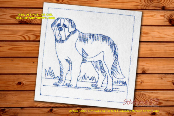 St. Bernard Dog Lineart Review for Embroidery Projects