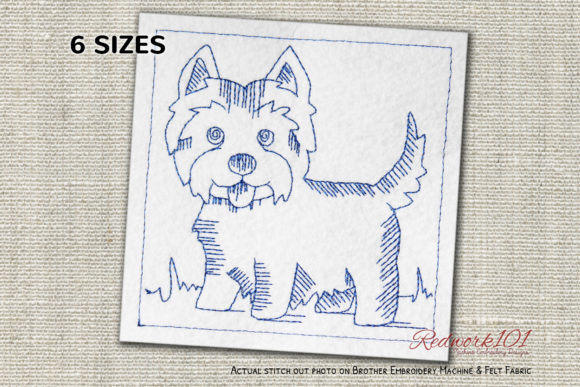 West Highland White Terrier Dog Redwork Review